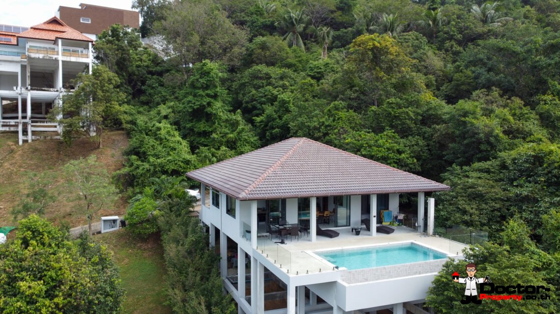 3 Bed Pool Villa with Partial Sea View – Bang Por, Koh Samui – For Sale